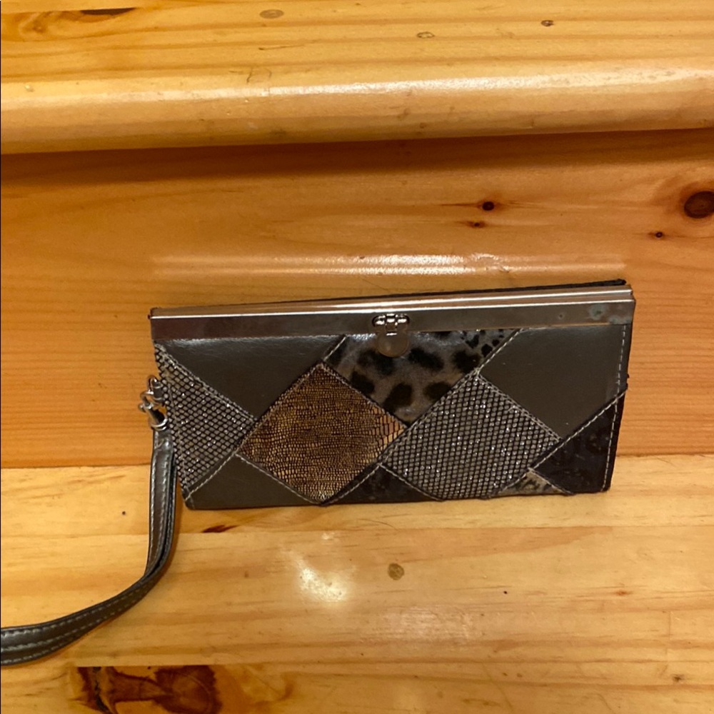 Chateau Gray and Brown Patchwork Clutch